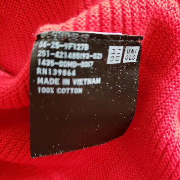 Fab red textured Uniqlo cotton sweater - Picture 3 of 3